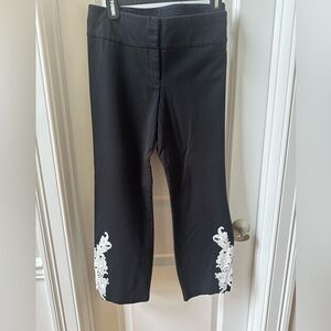 Alfani Black and White Capri Pants with Whimsical Design
